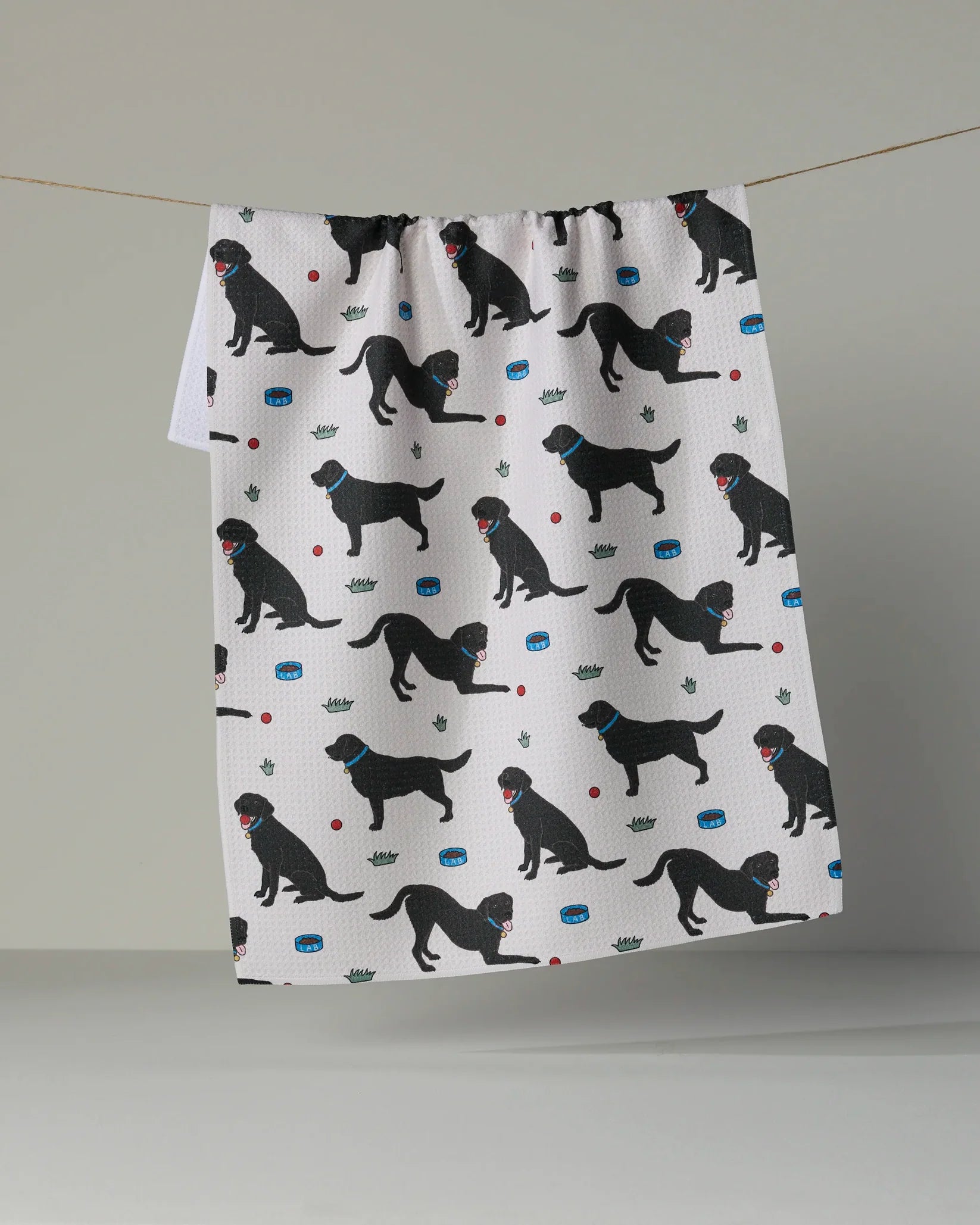 Geometry - Tea Towel Lab Pals Black Lab