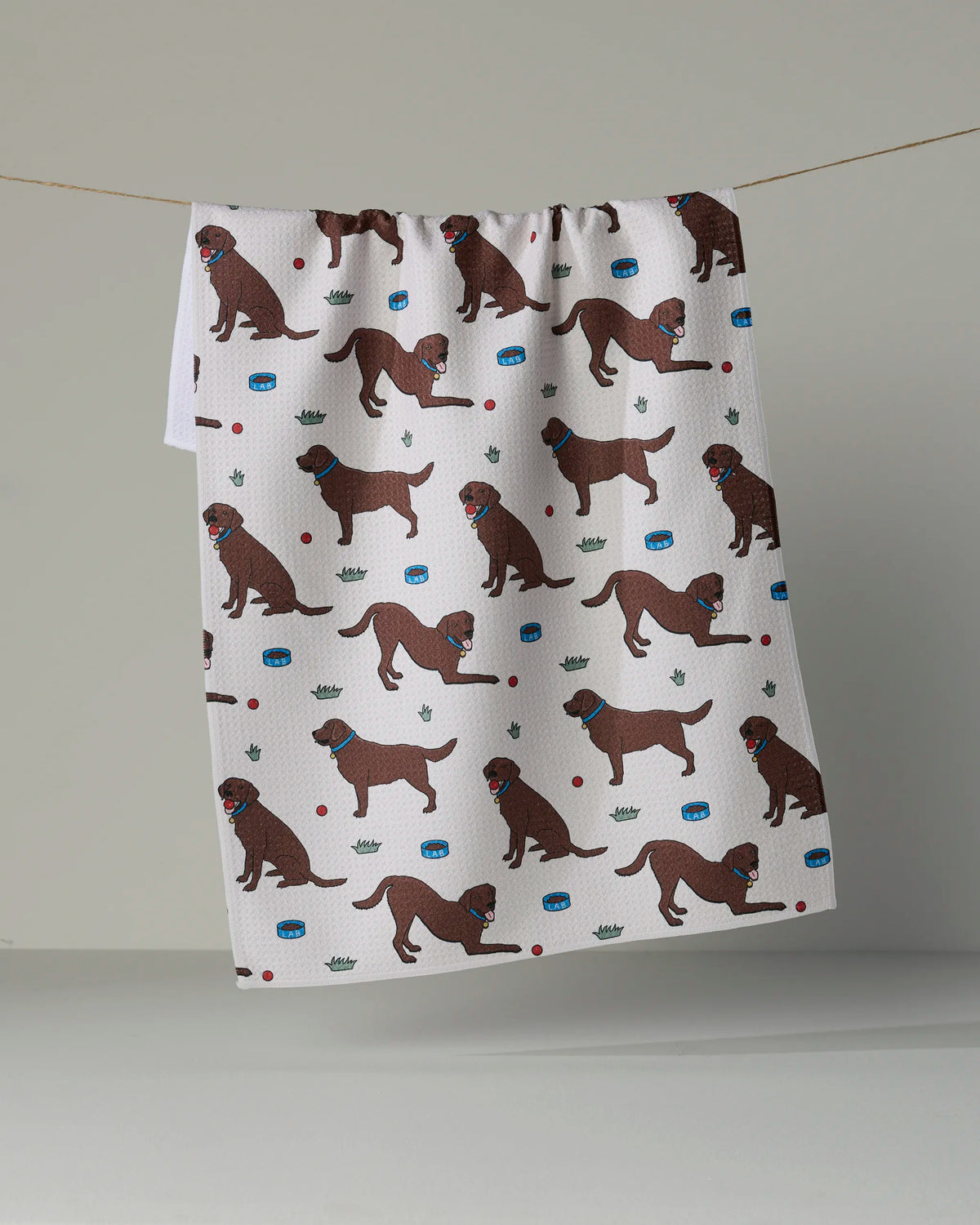 Geometry - Tea Towel Lab Pals Chocolate