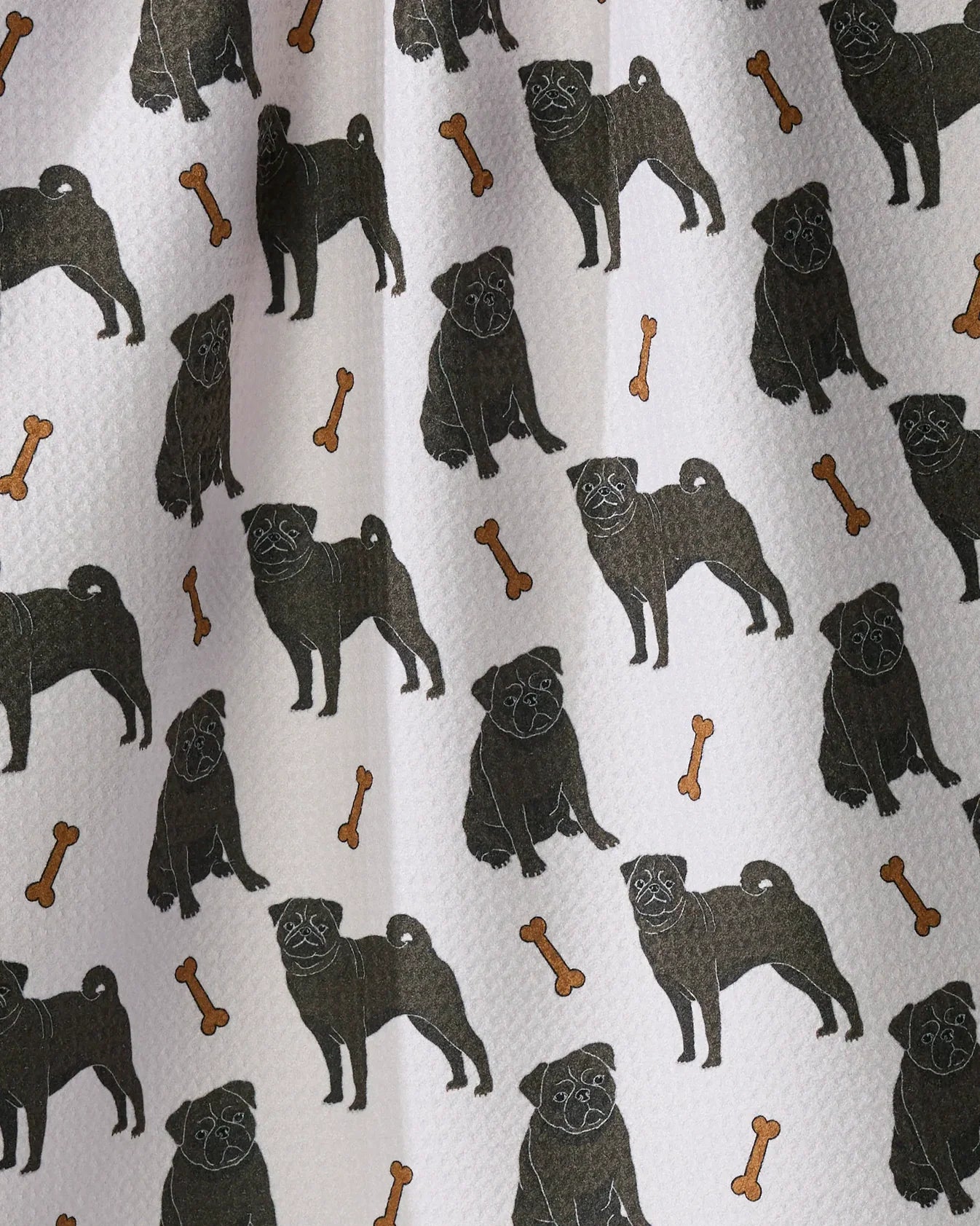 Geometry - Tea Towel Pug Club Black