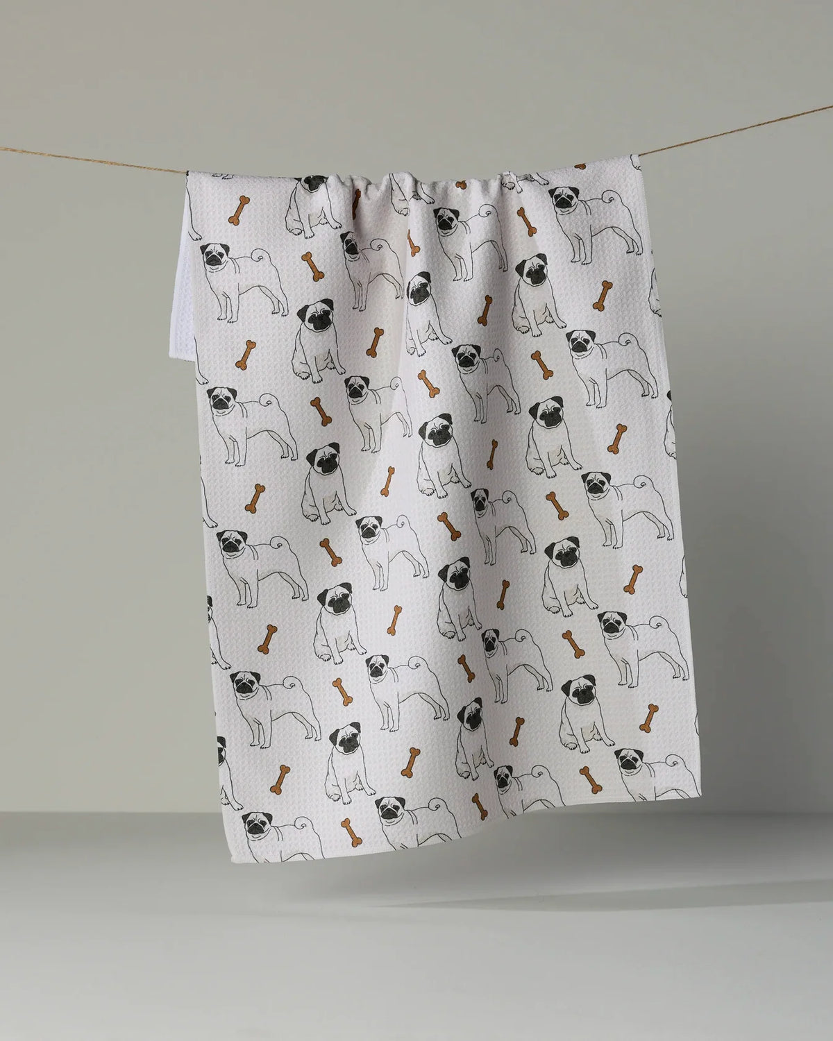 Geometry - Tea Towel Pug Club Fawn