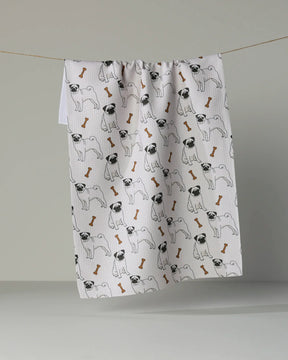Geometry - Tea Towel Pug Club Fawn