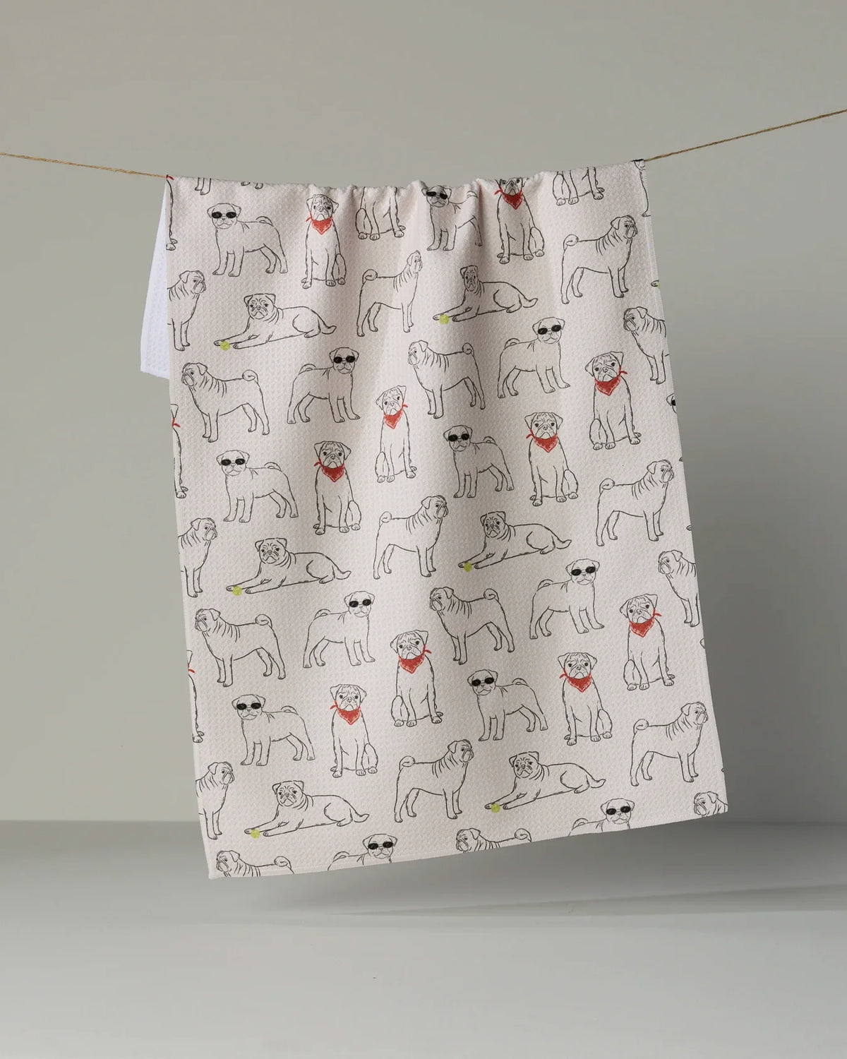 Geometry - Tea Towel Pug Pals Poppy