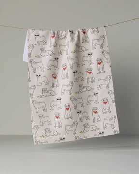 Geometry - Tea Towel Pug Pals Poppy