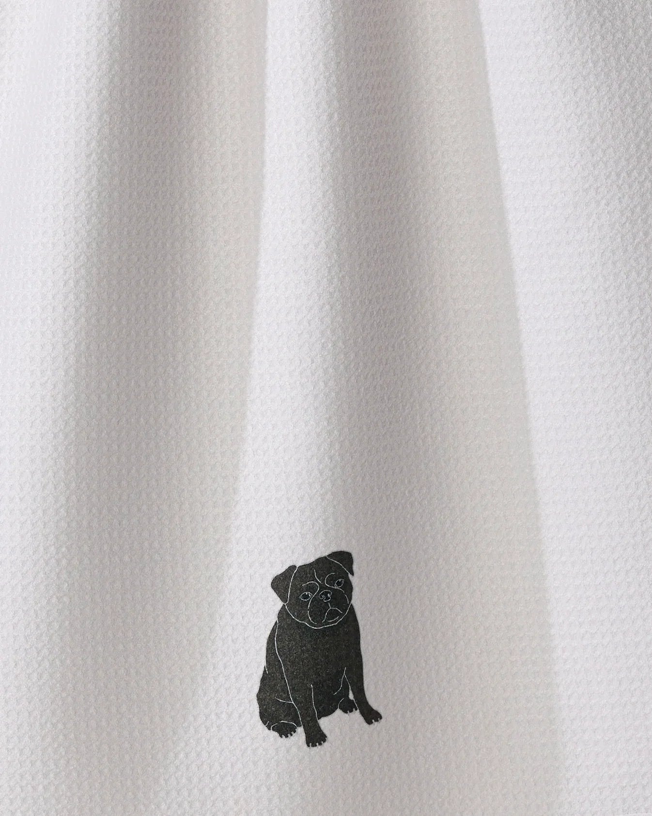 Geometry - Tea Towel Pug Pose Black