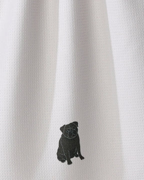 Geometry - Tea Towel Pug Pose Black