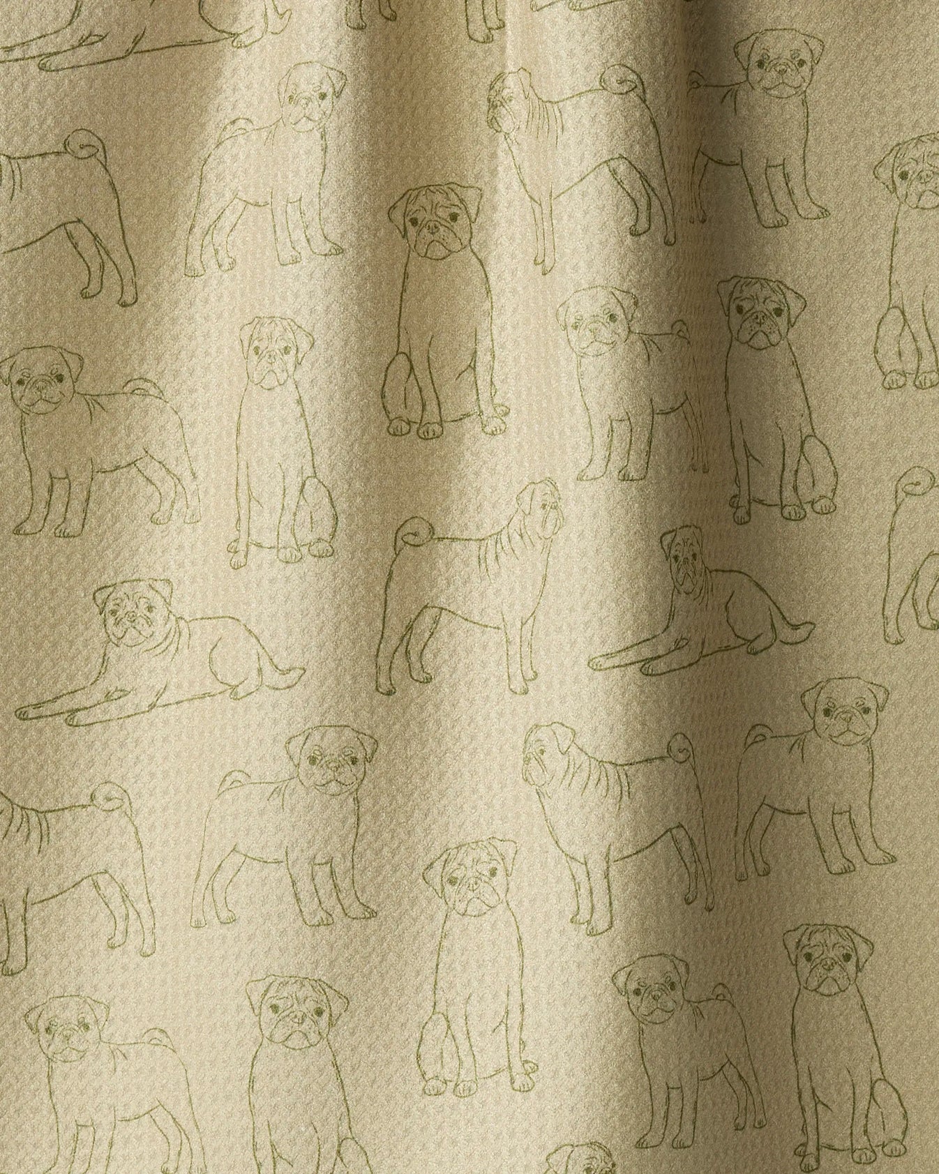 Geometry - Tea Towel Pug Pups Aloe