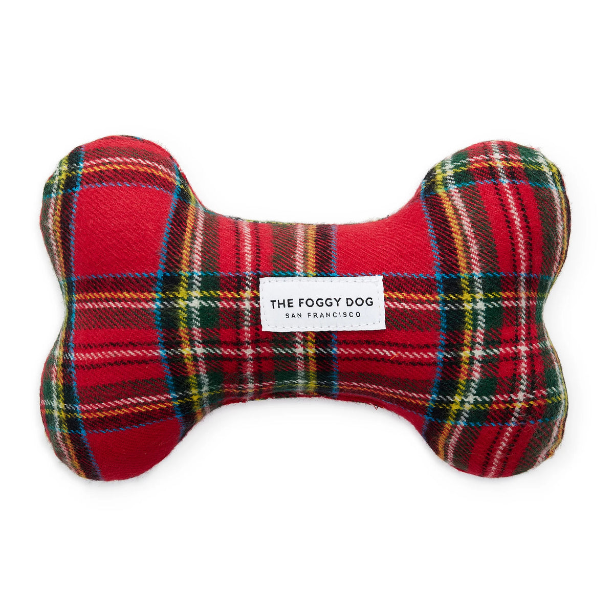 The Foggy Dog - Dog Toy Bone Tartan  Plaid