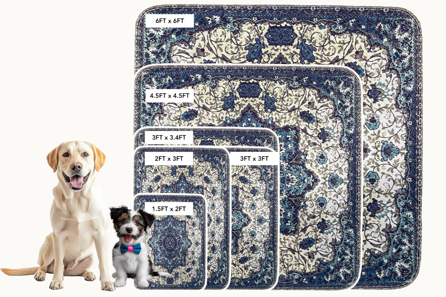 Pupiboo - Blue Medallion Washable Pee Pads - Southern Agriculture 