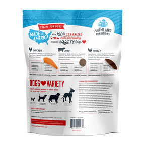 Farmland Traditions - Dogs Love Variety - Jerky Treats Chicken/Beef/Turkey