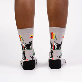 Sock It To Me - Women's Crew Sock: Booked For Meow