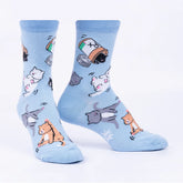 Sock It To Me - Women's Crew Sock: Purr-sciption for Happiness