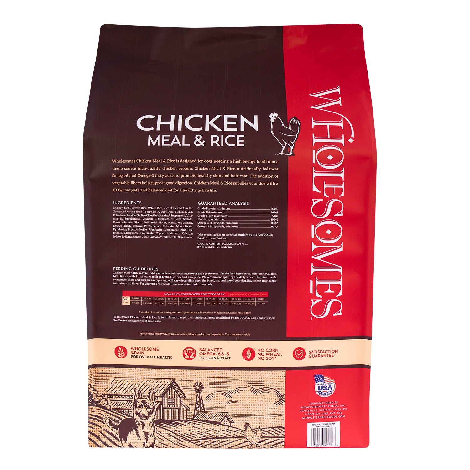 Sportmix - Wholesomes Active Dog, All Life Stages Chicken Meal & Rice Formula Dry Dog Food