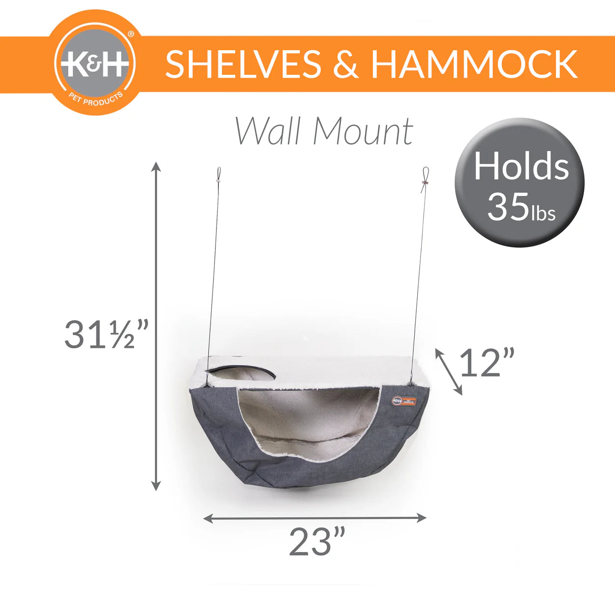K & H Pet Products - Wall Mount Cat Shelf & Cat Hammock