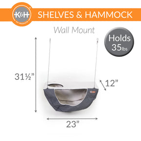 K & H Pet Products - Wall Mount Cat Shelf & Cat Hammock