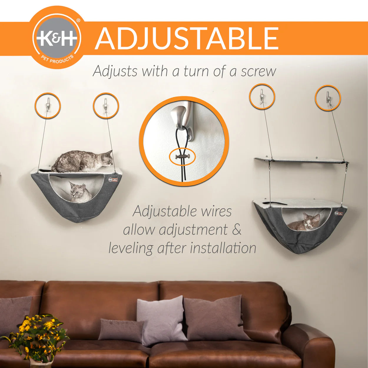 K & H Pet Products - Wall Mount Cat Shelf & Cat Hammock
