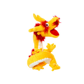 Tuffy Dog Toys - Mighty Dragon Yellow Plush Squeaky Dog Toy
