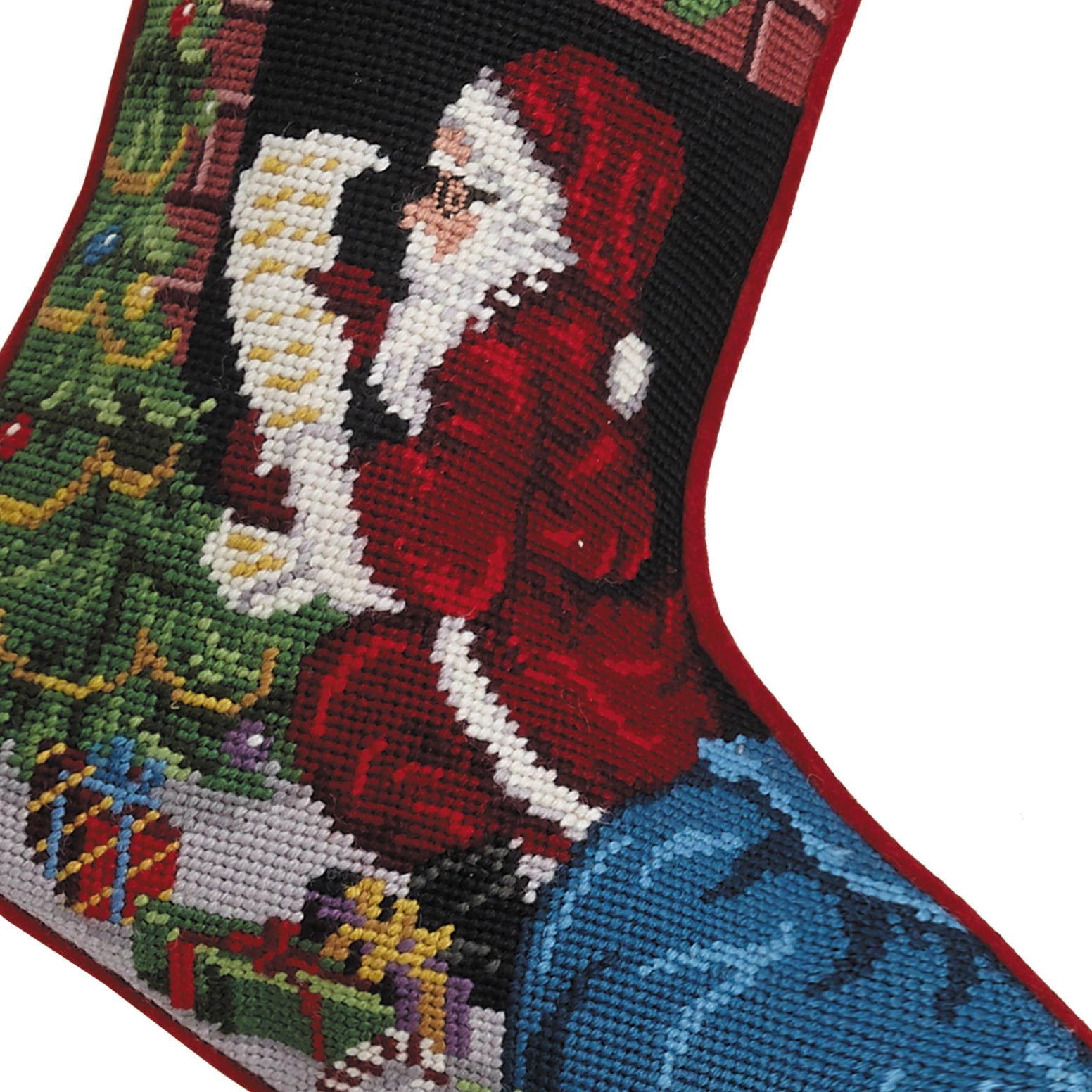 Peking Handicraft - Stocking Santa Chimney Needlepoint