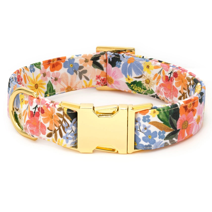 The Foggy Dog - Dog Collar Rifle Paper Co x TFD	Marguerite w/ Gold Hardware