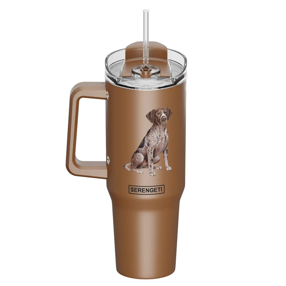 E & S Imports - Tumbler with Handle & Straw German Shorthaired Pointer