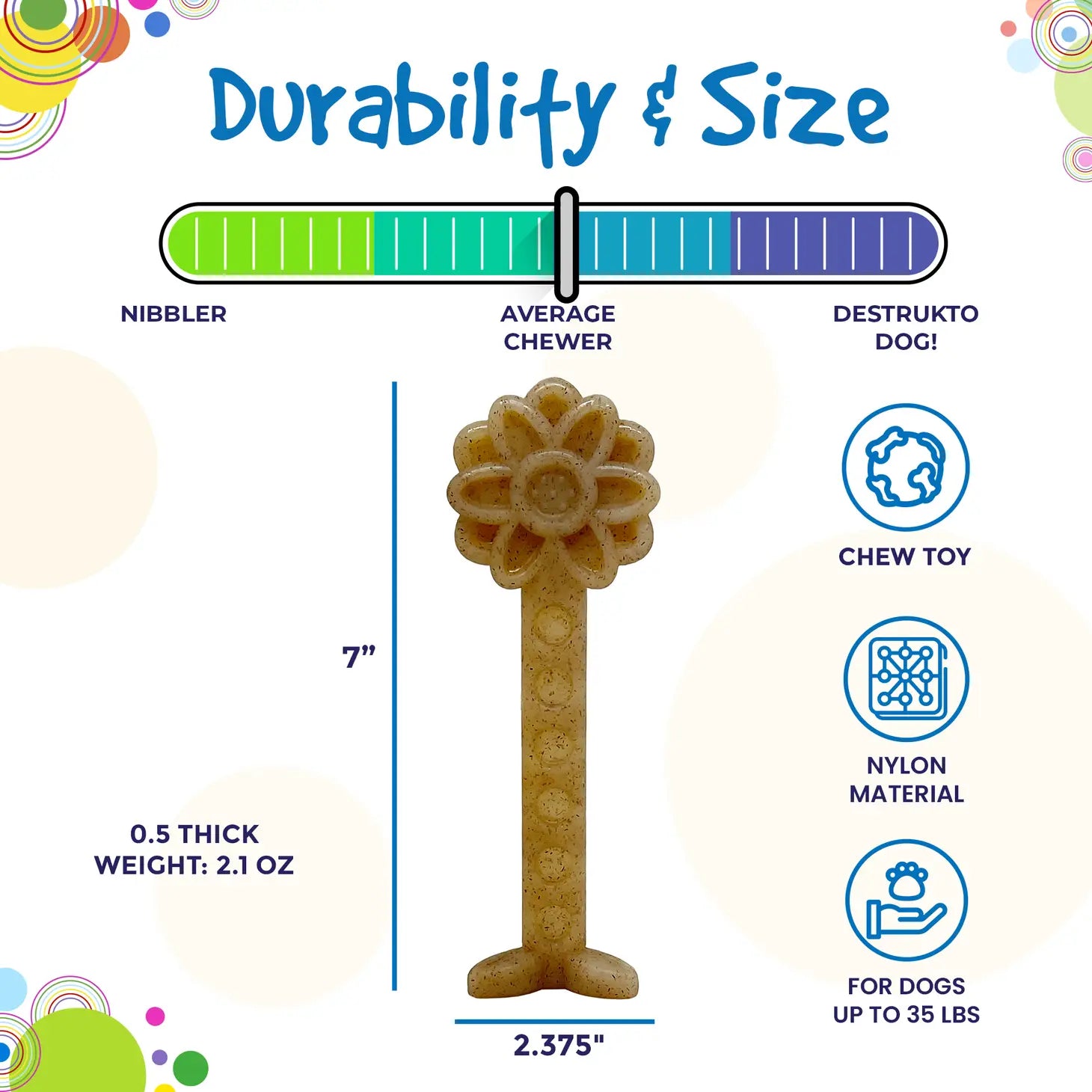 Flower Tower Durable Nylon Chew & Enrichment Dog Toy
