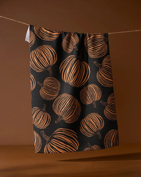Geometry - Tea Towel Pumpkin Noir