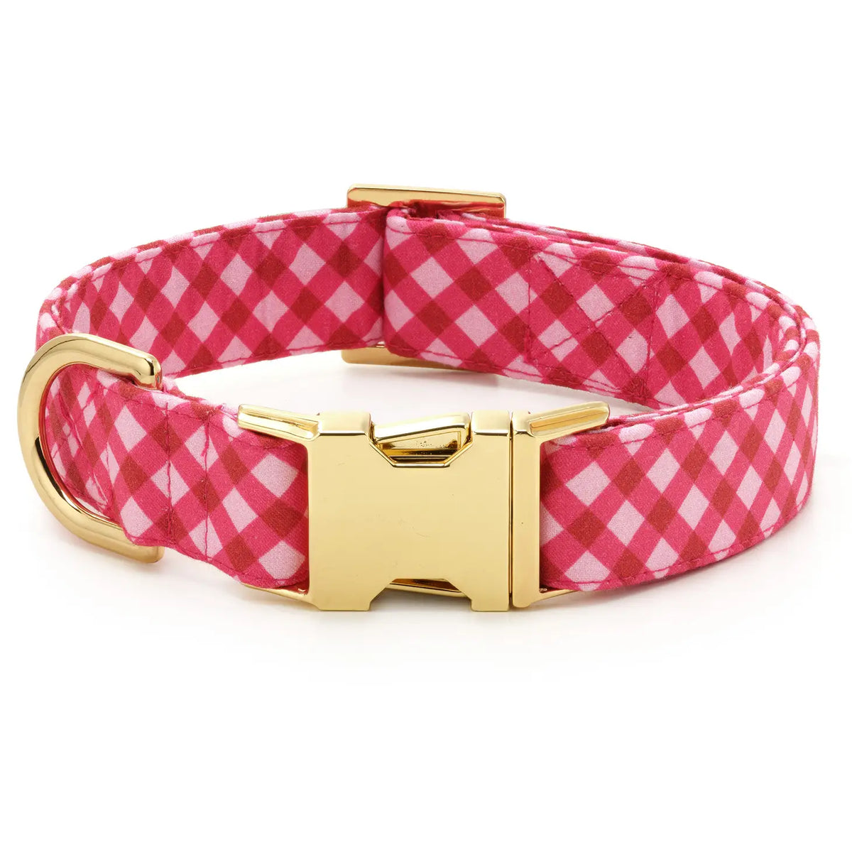 The Foggy Dog - Raspberry Gingham Valentine's Day Dog Collar