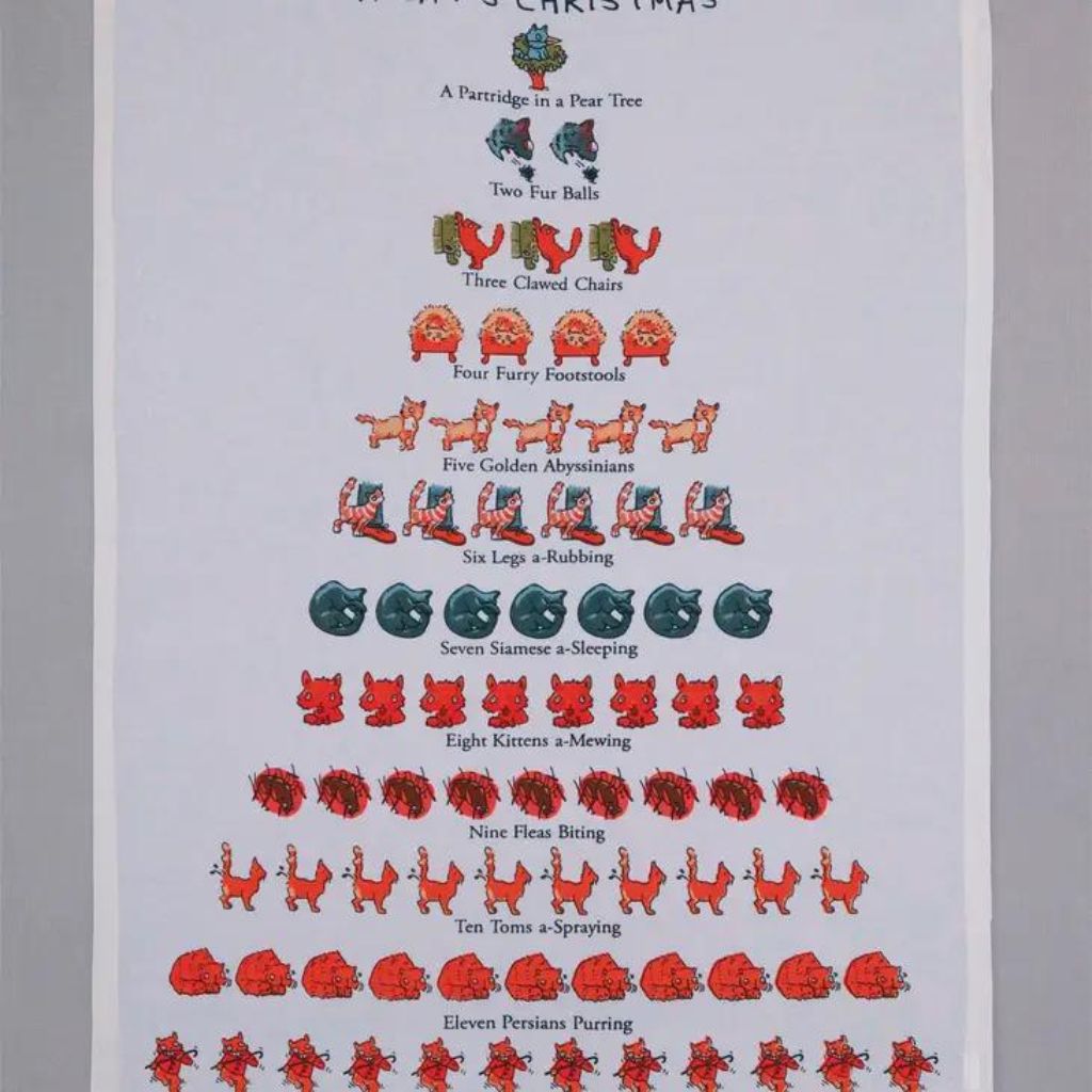 Peking Handicraft - Tea Towel A Cat's Christmas
