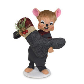 Annalee Dolls -  Plaid & Pine Stocking Mouse