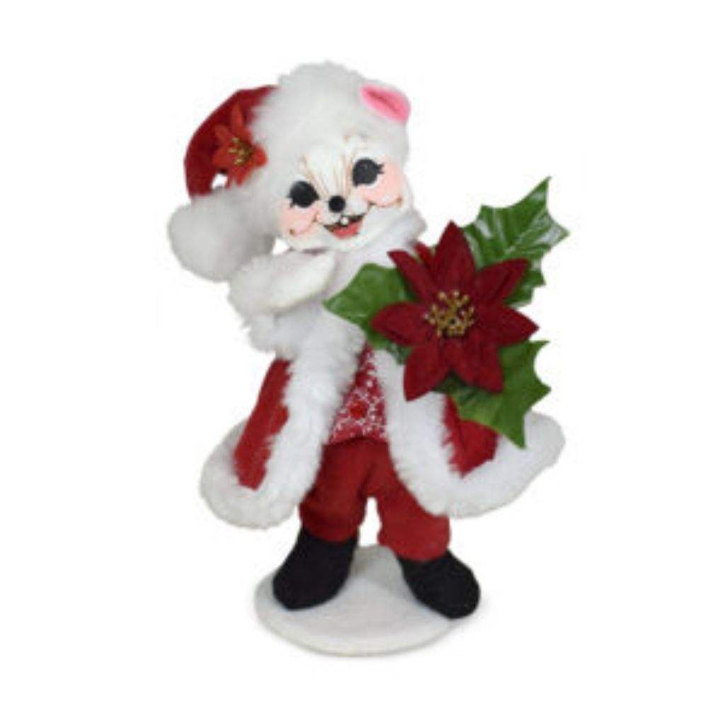 Annalee Dolls -  Poinsettia Santa Mouse