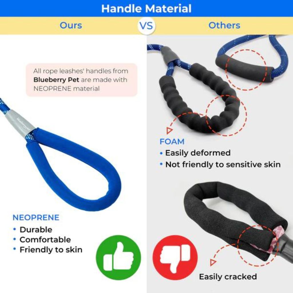 Blueberry Pet - Nylon Dog Rope Leash with Neoprene Handle