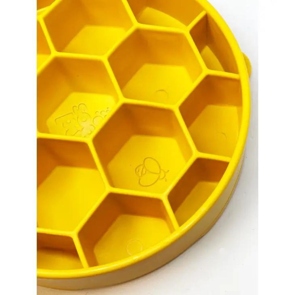 SodaPup - eBowl Enrichment Slow Feeder Dog Bowl - Honeycomb Design