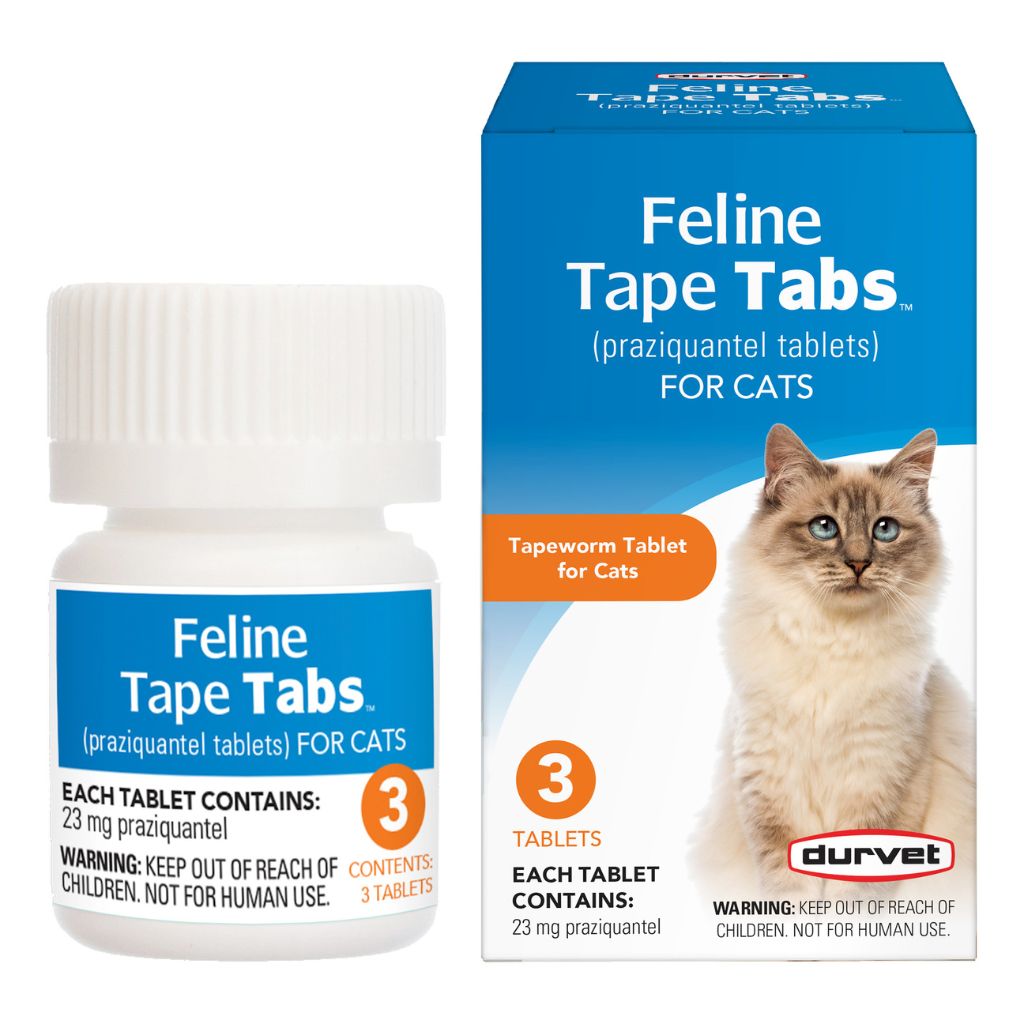 K & K Vet Products - Durvet Feline Tape Tabs Praziquantel 23mg
