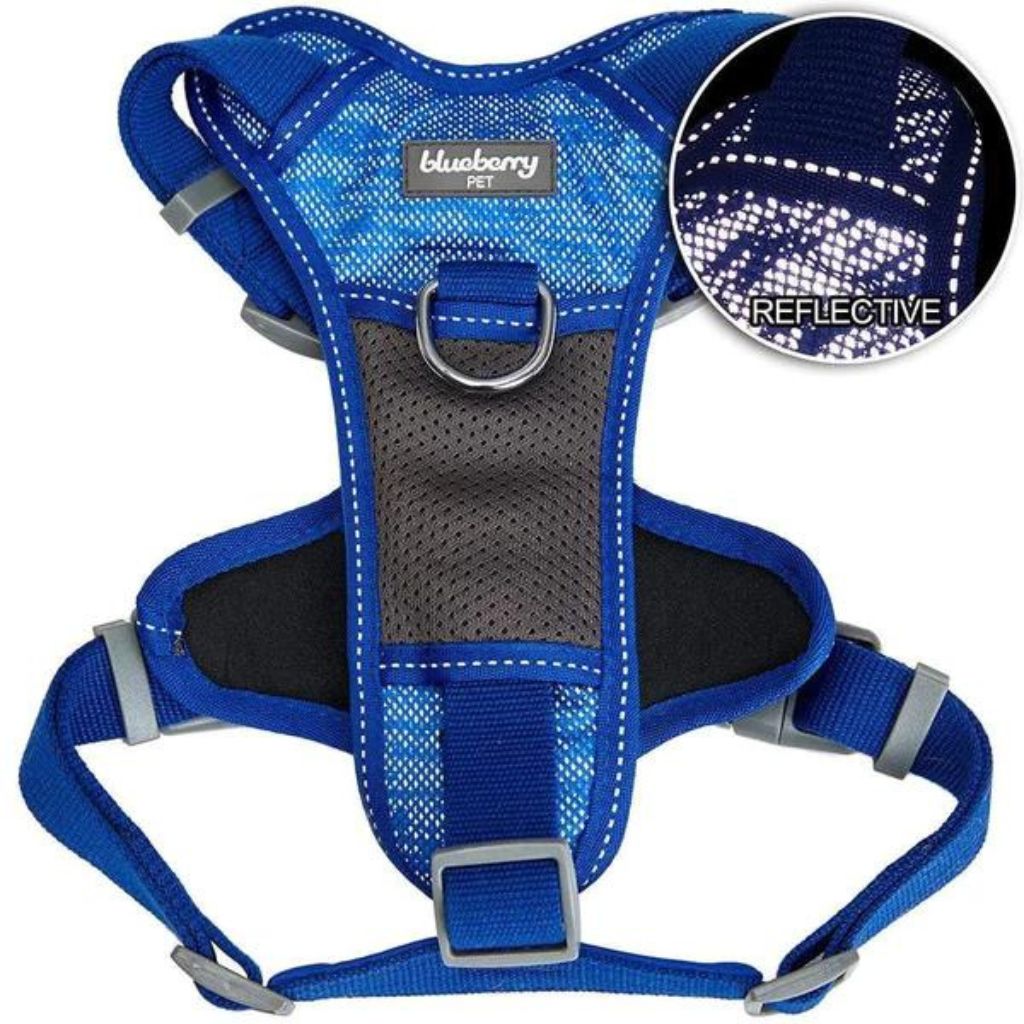 Blueberry Pet - Blue | Reflective Mesh Padded No Pull Dog Harness Vest