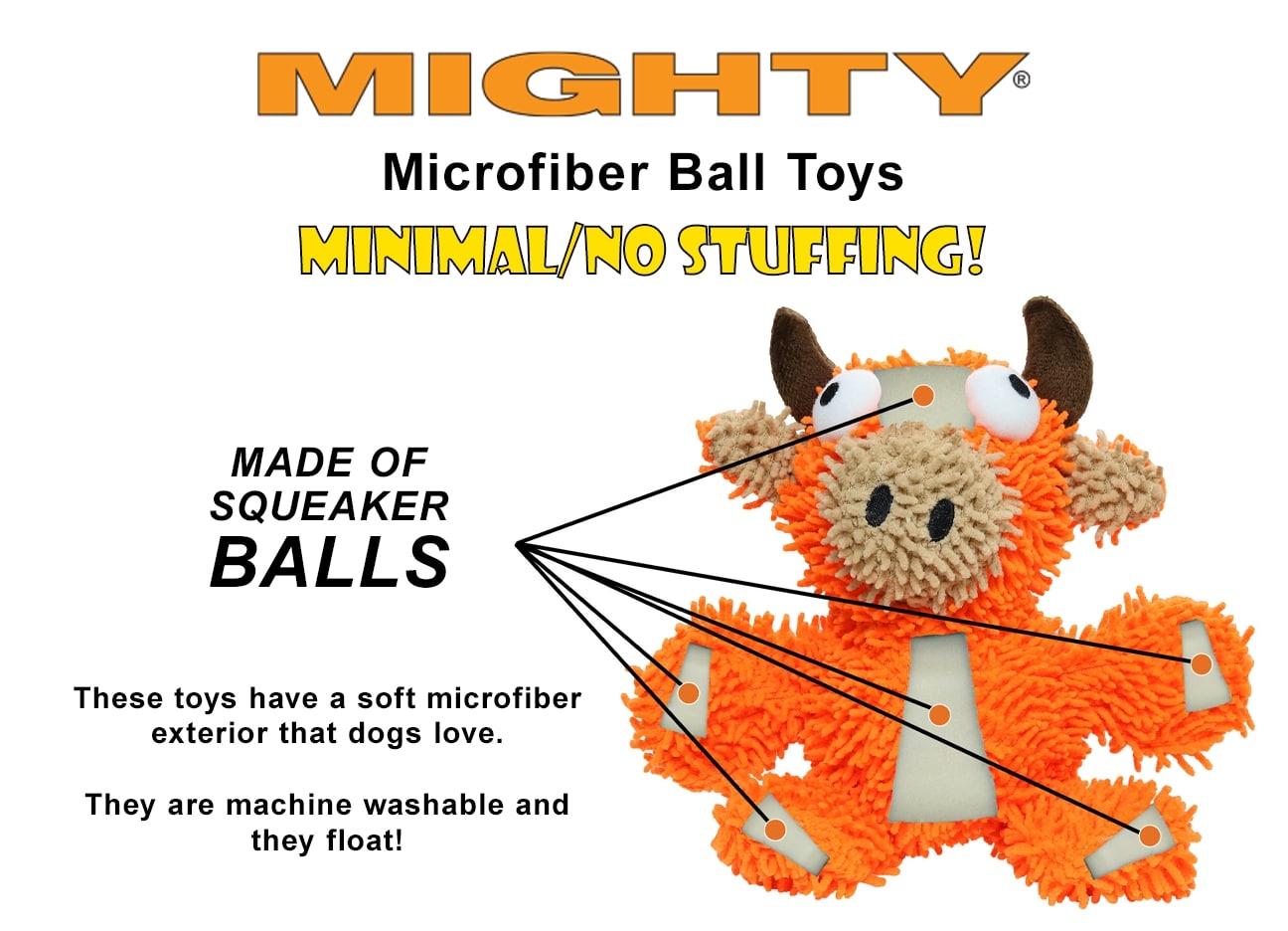 Tuffy Dog Toys - Mighty Microfiber Ball Bear Squeaky Durable Toy