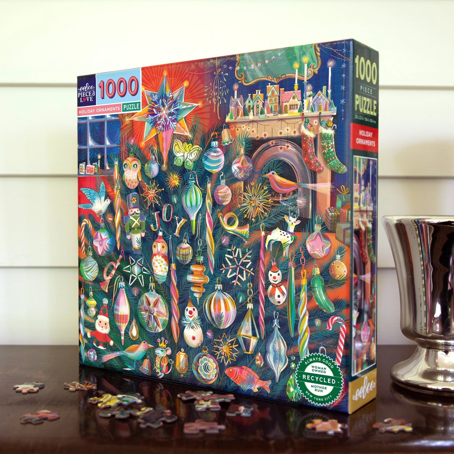 eeBoo - Holiday Ornaments 1000 Piece Puzzle
