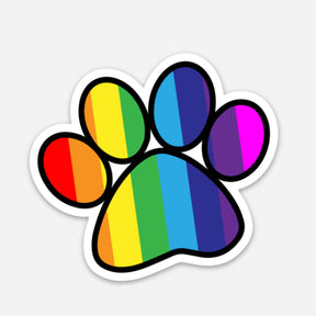 Bad Tags - Pride Rainbow Paw Print Sticker