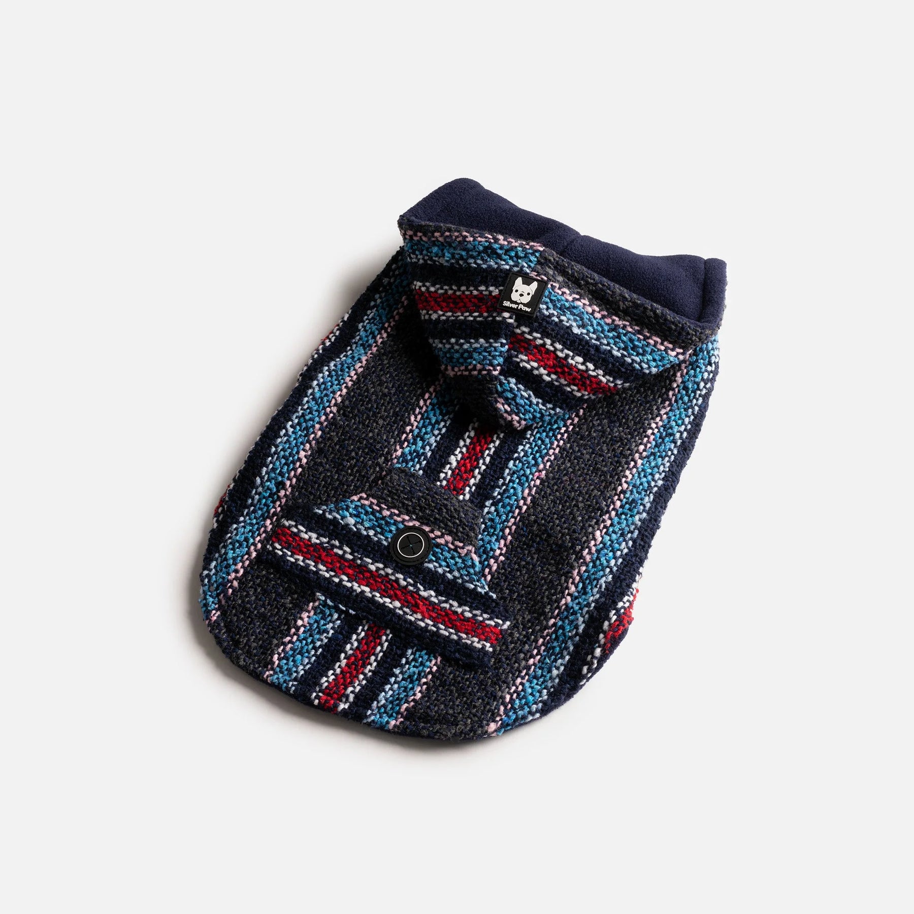 Silver Paw - Baja Dog Poncho - Navy