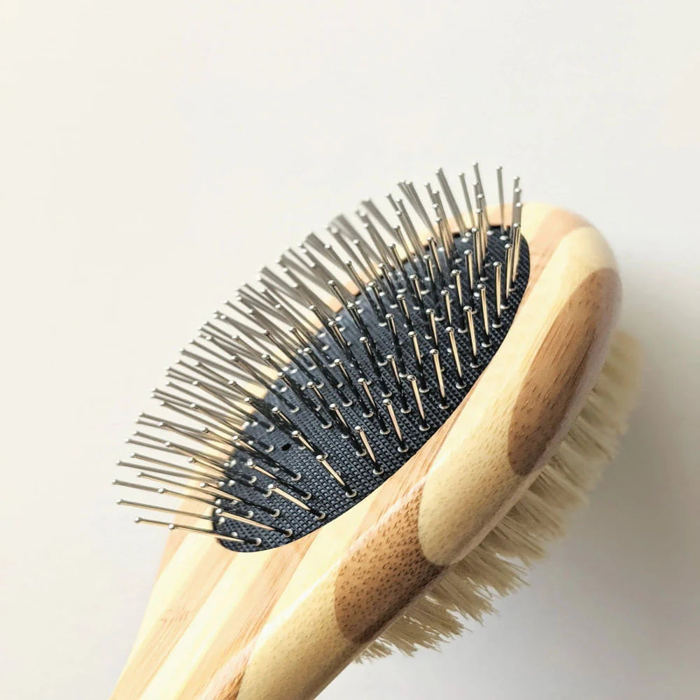 Tilley + Me - Bamboo Two-Sided Bristle and Wire Pet Brush