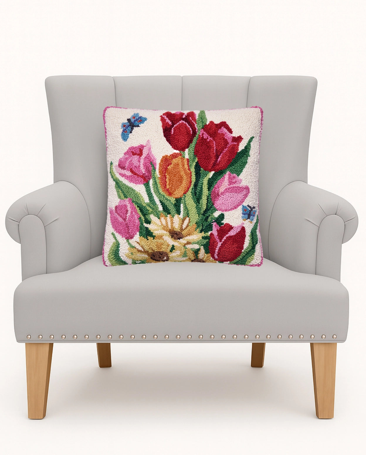 Peking HandiCraft - Pillow Springtime Tulips Hook