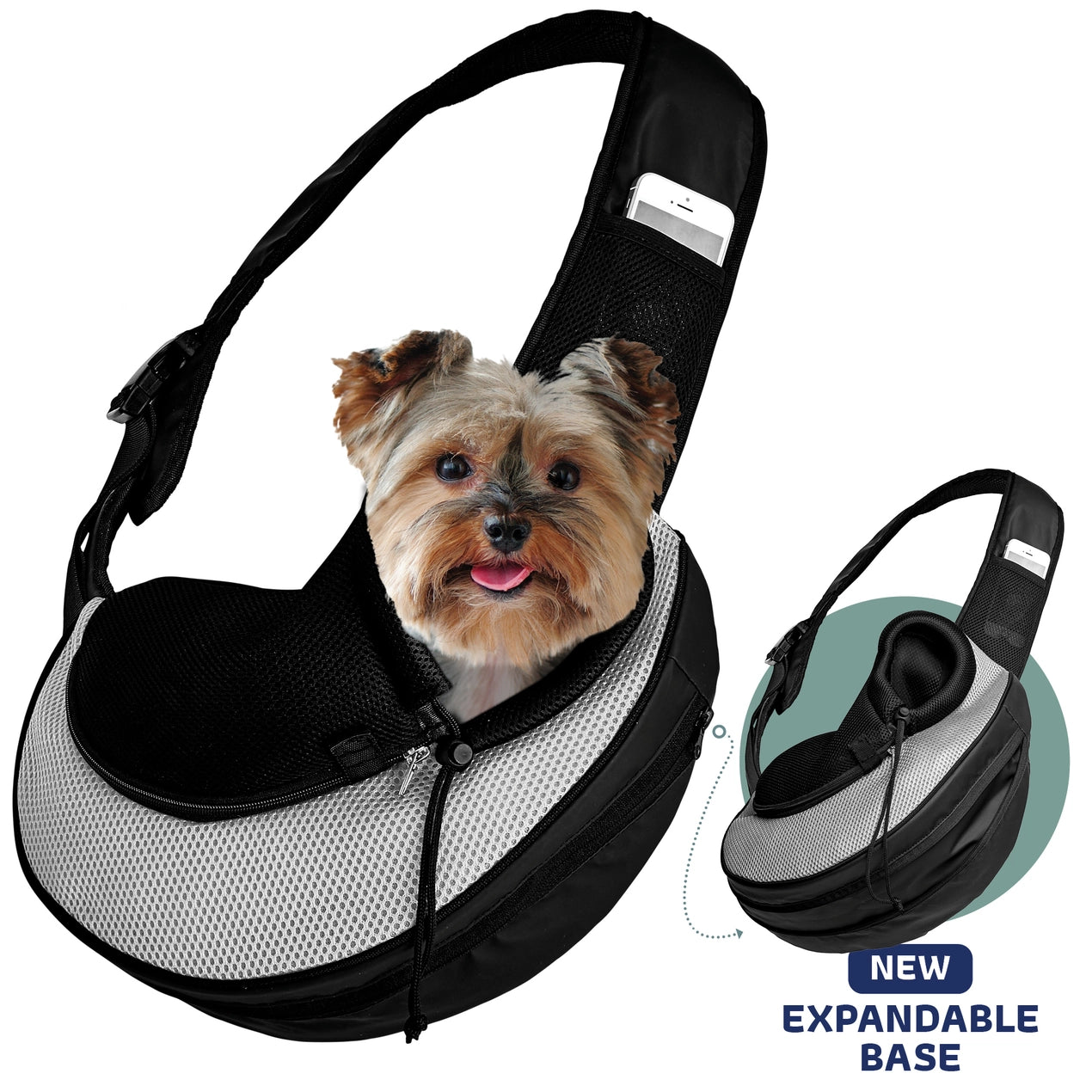 Katziela - Pet Carrier Expandable Sling for Small Dogs & Cats