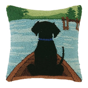 Peking Handicraft - Pillow Lab Black in Canoe