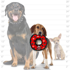 Tuffy Dog Toys - Junior Ring Red Paw Dog Toy