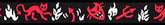 Beastie Bands - Nylon Velcro Cat Collar - Devil Cats