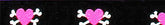 Beastie Bands - Nylon Velcro Cat Collar - Hearts and Crossbones