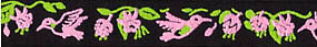 Beastie Bands - Nylon Velcro Cat Collar - Hummingbirds & Fuschias