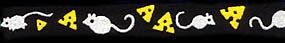 Beastie Bands - Nylon Velcro Cat Collar - Mice and Cheese