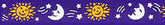 Beastie Bands - Nylon Velcro Cat Collar - Sun, Moon & Stars
