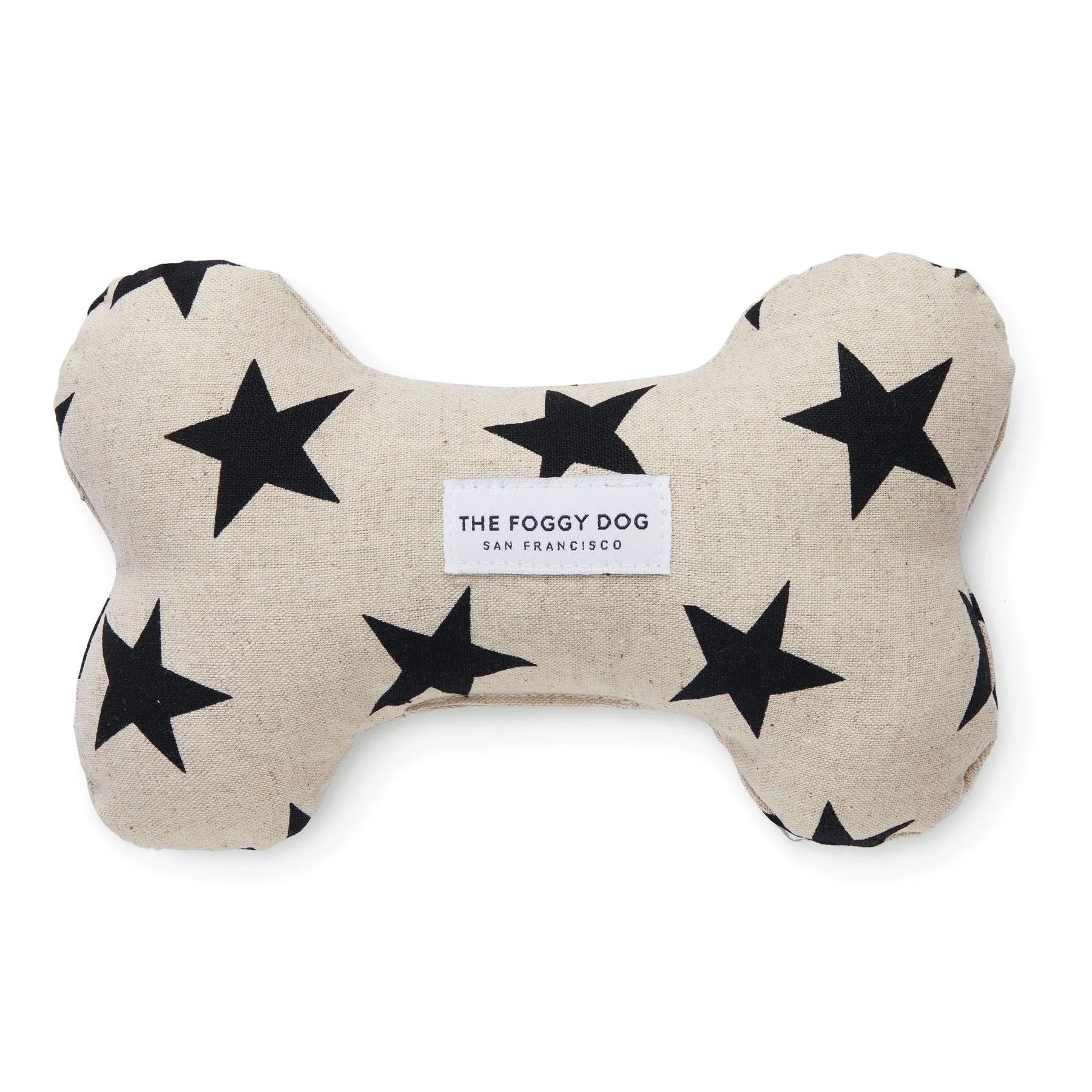 The Foggy Dog - Dog Toy Dog Bone Squeaky Black Stars