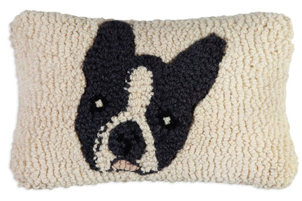 Chandler 4 Corners - Pillow Hooked Wool Boston Terrier