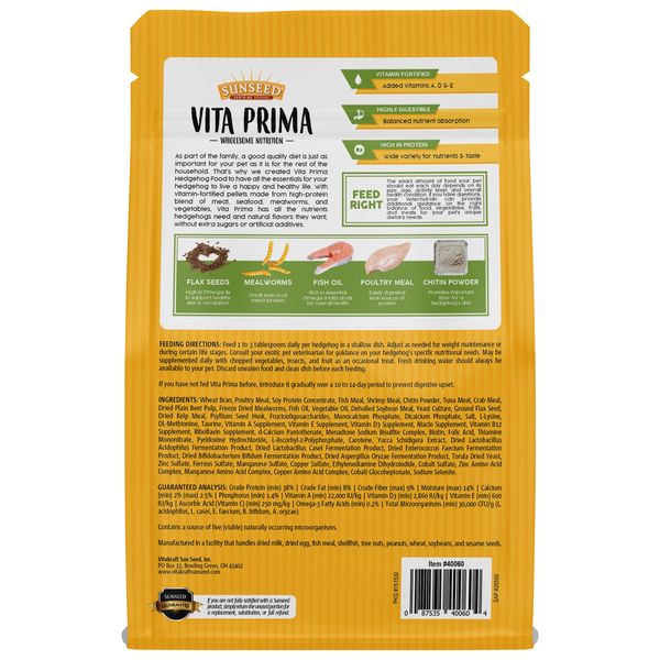 Sunseed - Vita Prima - Hedgehog Food